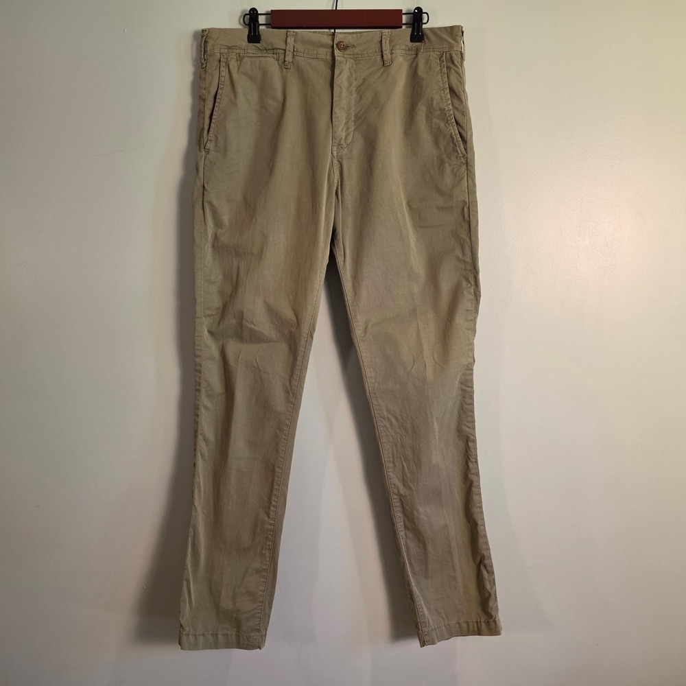 American Eagle Extreme Flex Slim Chino Pants Mens 34x34 Olive Green Khaki